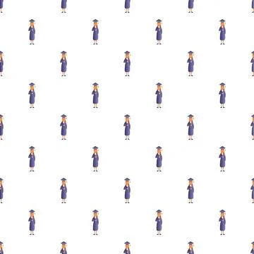 Graduating student pattern symbolizing academic success and education Stockillustratie