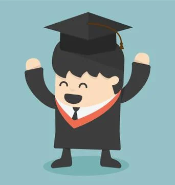 Graduating young man Stock Illustration