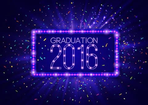 Graduation 2016 class of, luxury design for the graduation party poster, flye Stock Illustration