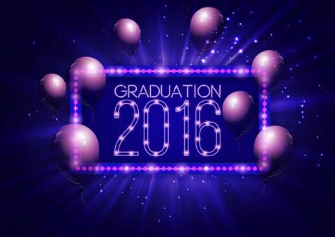 Graduation 2016 class of, luxury design for the graduation party poster, flye Stock Illustration