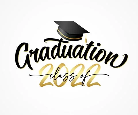 Graduation 2022 class of with square academic cap Illustrazione stock