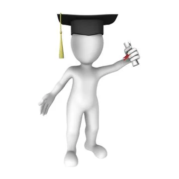 Graduation of 3d student Stock Illustration