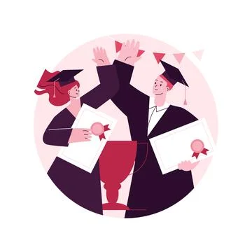 Graduation abstract concept vector illustration. Stock Illustration