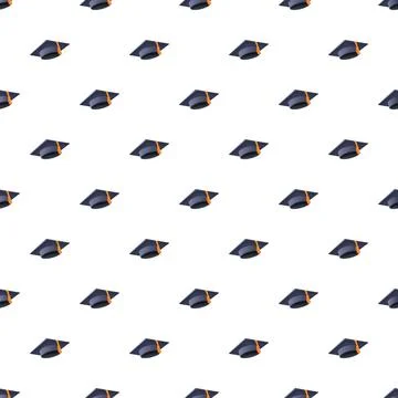 Graduation academic cap pattern showing education success Stock Illustration