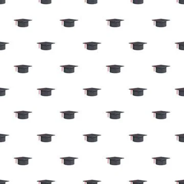 Graduation academic caps seamless pattern for education concept 스톡 일러스트
