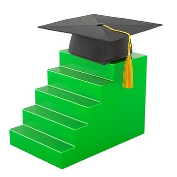 Graduation achievement or educational progress, concept. Academic graduatio.. Illustrazione stock