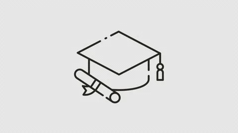 Graduation Animated Outline Icon Stock Footage 327502172