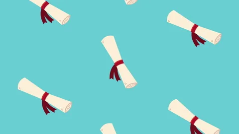 Graduation animation with diplomas pattern Stock Footage 161532931