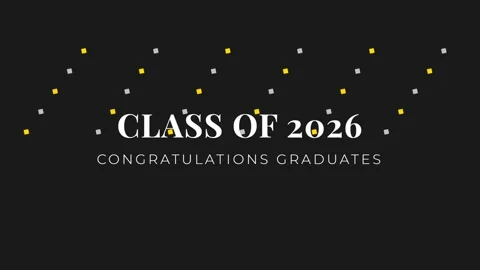 Graduation announcement: Class of 2026 future milestones and academic comme.. Stock Footage 337501638