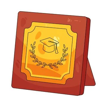 Graduation award plaque Stock Illustration