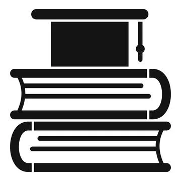 Graduation book stack icon simple vector. University study Illustrazione stock