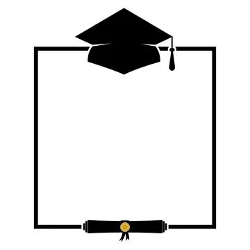 Graduation border template isolated on white. Vector frame with graduation .. Stock Illustration