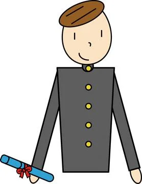 Graduation boy pattern, drawing by analog taste Illustrazione stock