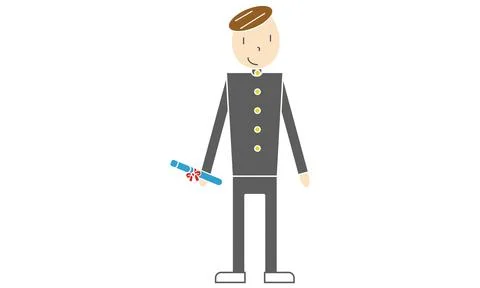 Graduation boy pattern, drawing by analog taste Stock Illustration