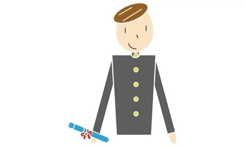Graduation boy pattern, drawing by analog taste Stock Illustration