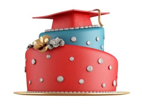 Graduation cake Stock Illustration