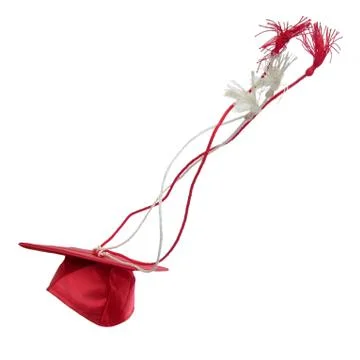 Graduation cap in air Stock Photos