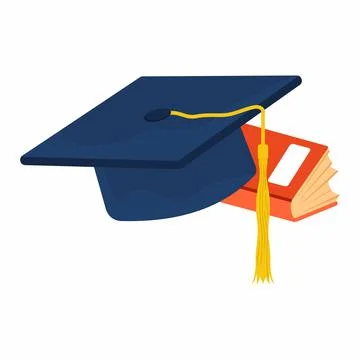 Graduation Cap and Book Vector Illustration Stock Illustration