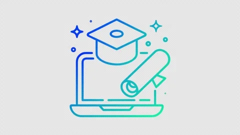 Graduation Cap and Diploma Outline Animation with Pop-In Elements Stock Footage 337651059