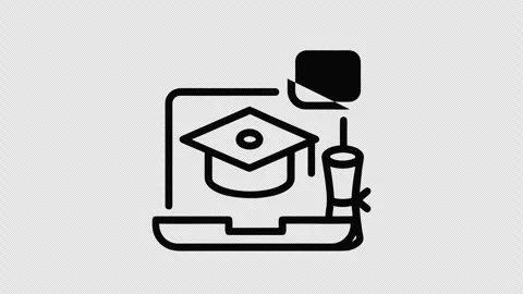 Graduation Cap and Diploma Path Reveal Animation on Transparent Background Stock Footage 337659796