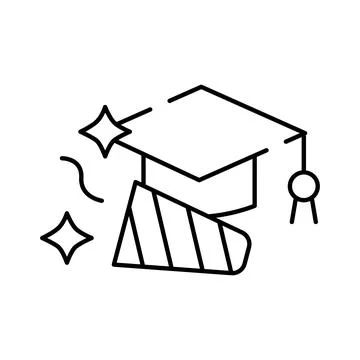 Graduation cap and party hat celebrating education success Stock Illustration
