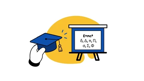 Graduation Cap and Science Equation Whiteboard Illustration 2D animation Stock Footage 342000333