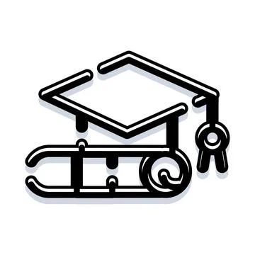 Graduation cap and scroll representing academic achievement Stock Illustration