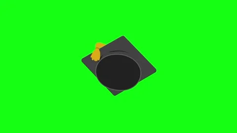 Graduation Cap Animation Green Screen Overlay Video stock 337924005