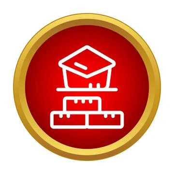 Graduation cap on bricks representing building education foundation Stock Illustration