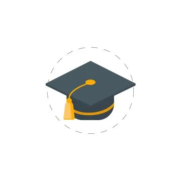 Graduation cap colorful vector flat icon Stock Illustration