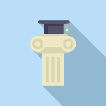 Graduation cap on column illustration Stock Illustration