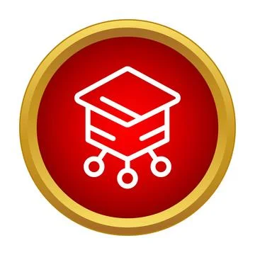 Graduation cap with connected circles representing education network Stock Illustration
