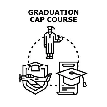 Graduation cap course concept illustrating education path Stock Illustration