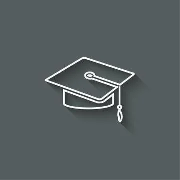 Graduation cap design element Stock Illustration