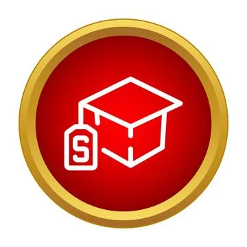 Graduation cap with dollar sign representing education cost Stock Illustration