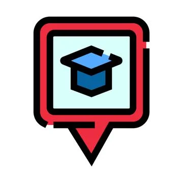 Graduation cap education map location pin icon イラスト素材