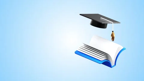 Graduation Cap on a Flippingbook Stock Footage 243399116
