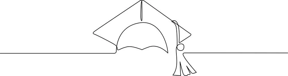 Graduation cap flying in the sky Vector 스톡 일러스트