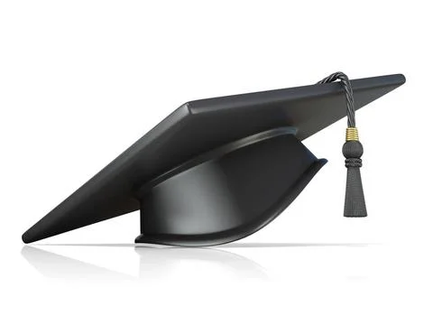 Graduation cap, front view. 3D Graduation cap, front view. 3D render illus... Stock Photos