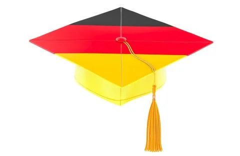 Graduation cap with German flag. Education in Germany or learn German langu.. Stockillustratie