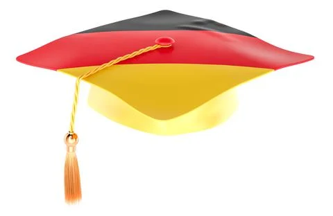 Graduation cap with German flag. Education in Germany or learn German langu.. Stockillustratie