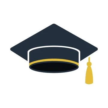 Graduation cap, graduation cap icon isolated on white background. Background Stock Illustration