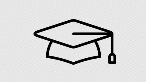 Graduation cap graphic animation. Alpha channel. Transparent background Stock Footage 319026215