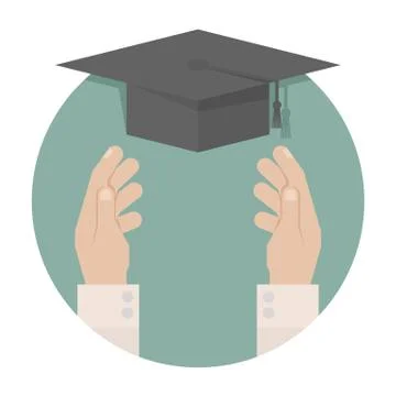 Graduation cap in hand , eps10 vector format Stock Illustration