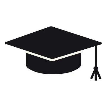 Graduation cap, hat with tassel. Vector illustration isolated on white backgr Stock Illustration