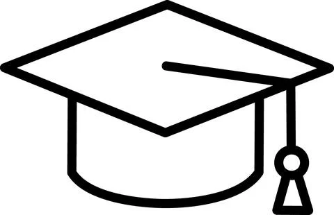 Graduation cap icon for academic degree symbol Stock Illustration