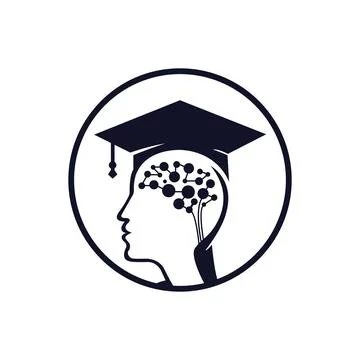 Graduation cap icon design. Educational and institutional logo design The concep Illustrazione stock