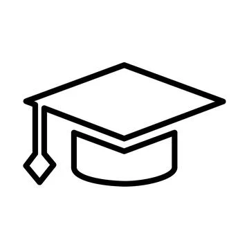 Graduation Cap Icon Education, Learning, Degree Knowledge Success Stock Illustration