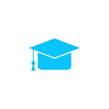 Graduation cap icon flat. Stock Illustration