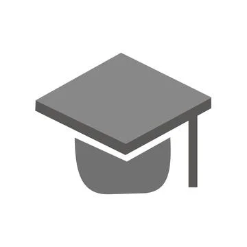 Graduation cap icon in isometric 3d style on a white background. イラスト素材